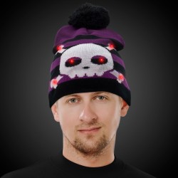 Skull and Crossbones LED Knit Hat
