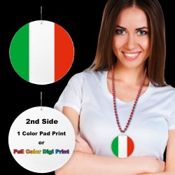 Italian Flag Plastic Medallions2 1/2"