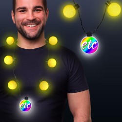 Yellow LED Medallion Ball Necklace 