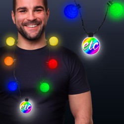 Rainbow LED Medallion Ball Necklace 