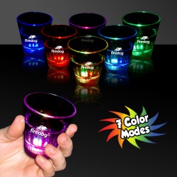 Clear Light Up Shot Glass with Multi Color LEDs - 2 Ounce 