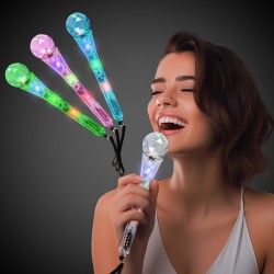 9" Light Up LED Toy Microphones - Assorted Colors