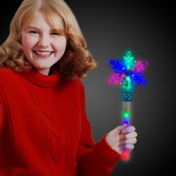 LED Snowflake Wand with Light-Up Handle