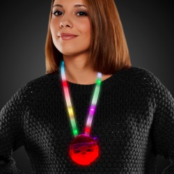Santa Head Light Up Necklace
