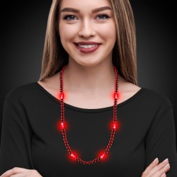 Red LED Beaded Necklaces 