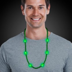 Green LED Beaded Necklaces 