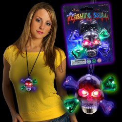 LED Skull and Crossbones Necklace 