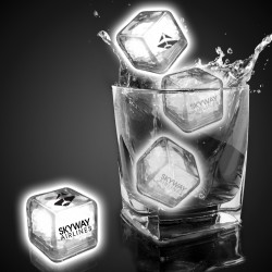 White Imprinted Liquid Activated Light Up Ice Cubes