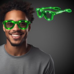 Green LED Classic Retro Sunglasses with Sound Option 