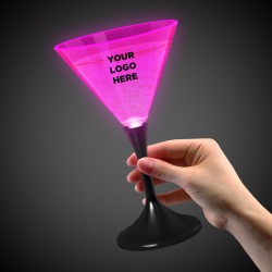 Pink Neon LED Martini Glasses 