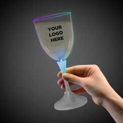 Light Up Wine Glass with White Stem and Clear Top - 10 Ounce 