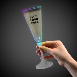 LED Champagne w/ White Stem & Clear Top