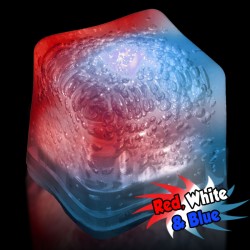 Blank RED-WHITE-BLUE Lited Ice Cubes 