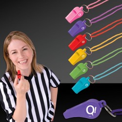 Plastic Whistles with Lanyard