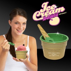 6oz Green Ice Cream Bowl and Spoon Sets