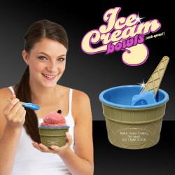 6oz Blue Ice Cream Bowl and Spoon Sets