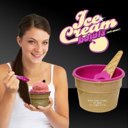 6oz Pink Ice Cream Bowl and Spoon Sets