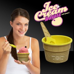 6oz Yellow Ice Cream Bowl and Spoon Sets