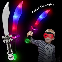 LED Pirate Sword with Flashing Color Lights - 23 Inch