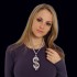 Silver Dollar Sign Necklace 