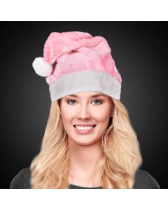 Mrs. Claus Pink Plush Santa Hat