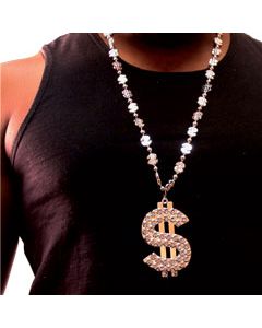 Silver $ Sign Beads
