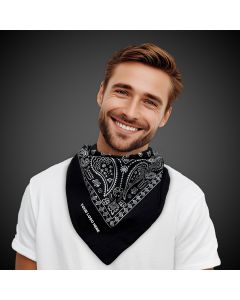 Black 22" x 22" Cotton Paisley Bandanas