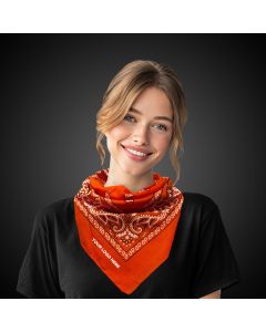Orange 22" x 22" Cotton Paisley Bandanas