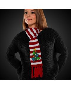 Striped Christmas Tree LED Scarf