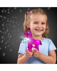 Magical Pink Unicorn LED Bubble Gun