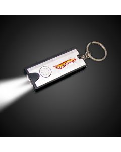 2 1/2" Silver Rectangle Light Up Key Chain Flashlight