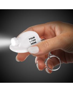 2" White Safety Helmet Flashlight Keychain