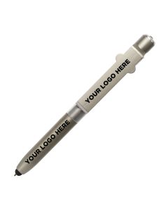 Silver Light Up LED All-in-One Pen