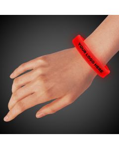 Red Deluxe Triple Wide 9 Inch Glow Bracelet