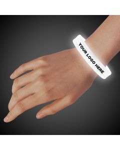 White Deluxe Triple Wide 9 Inch Glow Bracelet