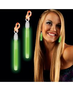 Green Glow Clip On Earrings