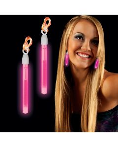 Pink Glow Clip On Earrings