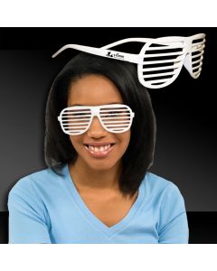 White Slotted Shutter Shade Eyeglasses
