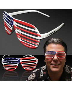Patriotic Slotted Shutter Shade Eyeglasses
