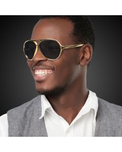 Gold Metallic Aviator Sunglasses