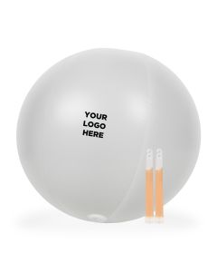 24 Inch Inflatable Beach Ball with 2 - 6 Inch WHITE Glow Sticks