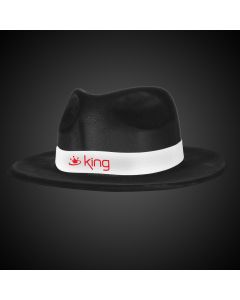 Black Velour Gangster Fedora Hat