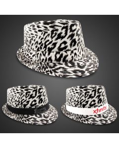 Leopard Print Fedora (Imprintable Bands Available)