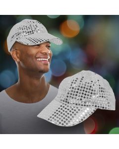 Silver Sequin Baseball Caps