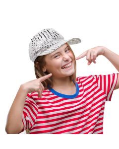 Silver Sequin Newsboy Cap