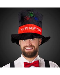 Happy New Year Velour Top Hat