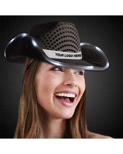 BLACK SEQUIN LED COWBOY HAT