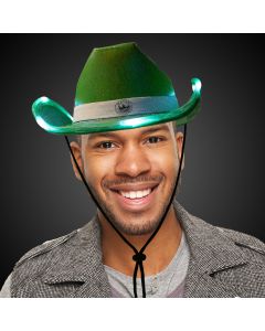 Green Iridescent Light Up Cowboy Hat