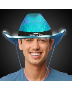 BLUE IRIDESCENT COWBOY HAT