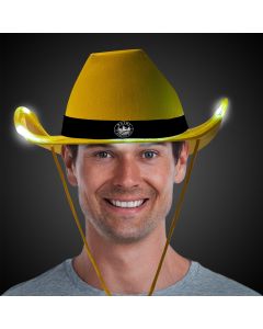 Yellow Iridescent Light Up Cowboy Hat
